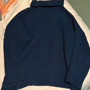 Chenille Navy Sweater